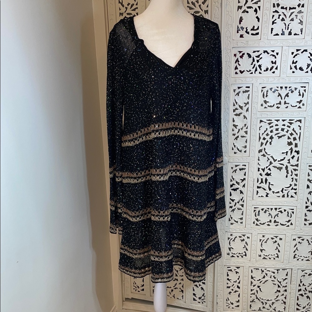 Missoni black gold, micro sequences,  Mini Aline dress , or tunic